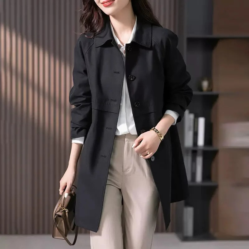 Sandra | Women’s Casual Button Front Long Trench Coat