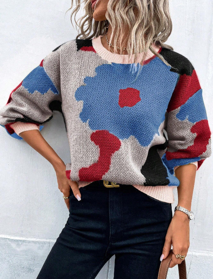 Martha | Women's Floral Print Pullover Sweater