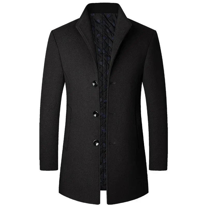 Peter | Men’s Sophisticated Long Overcoat With Buttons