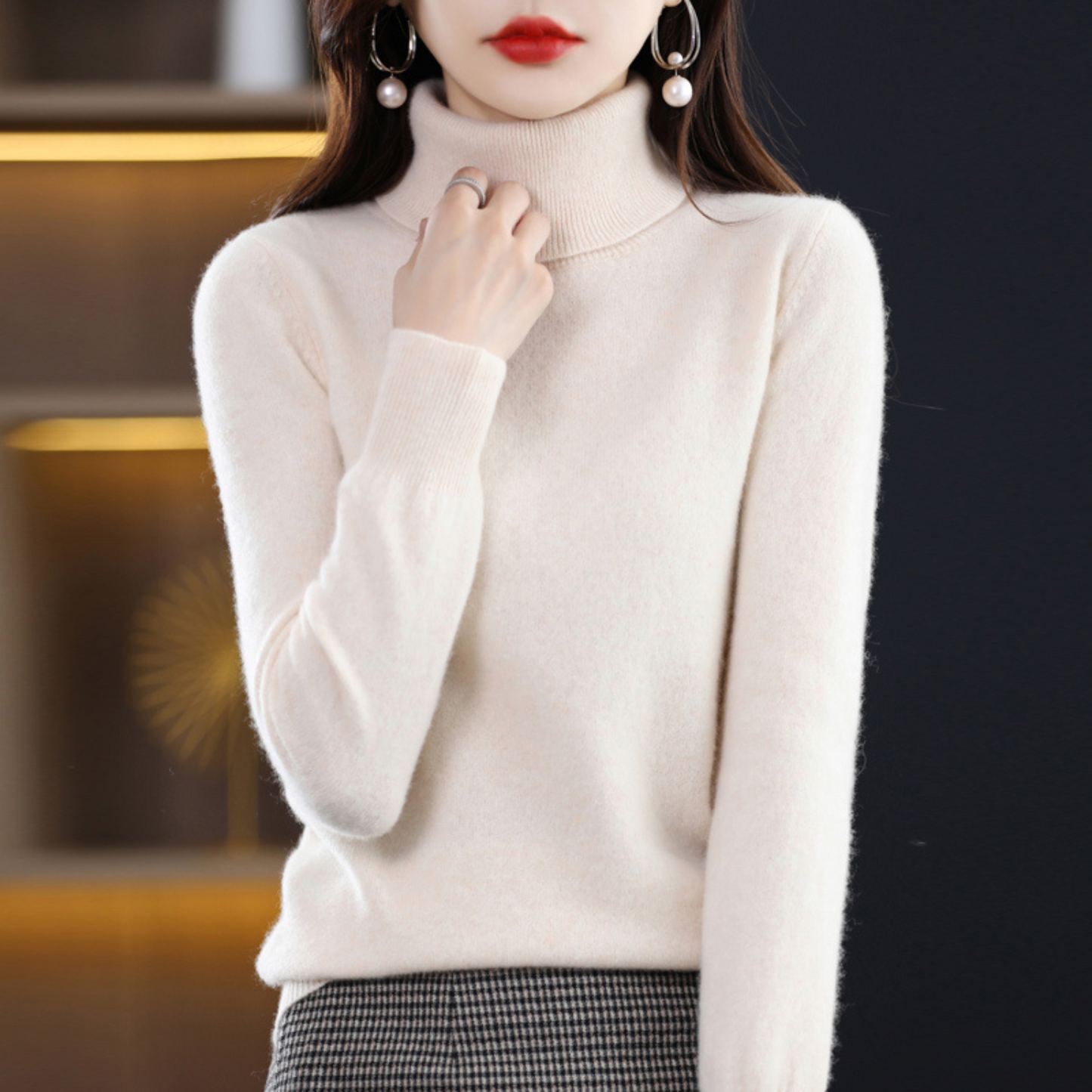 Rose | Women’s Winter Classic Turtleneck Knit Sweater