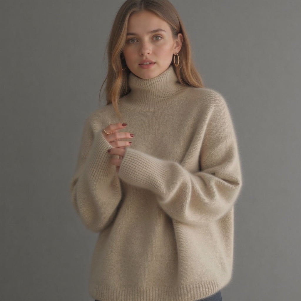 Jessica | Women’s Winter Oversized Turtleneck Knit Sweater