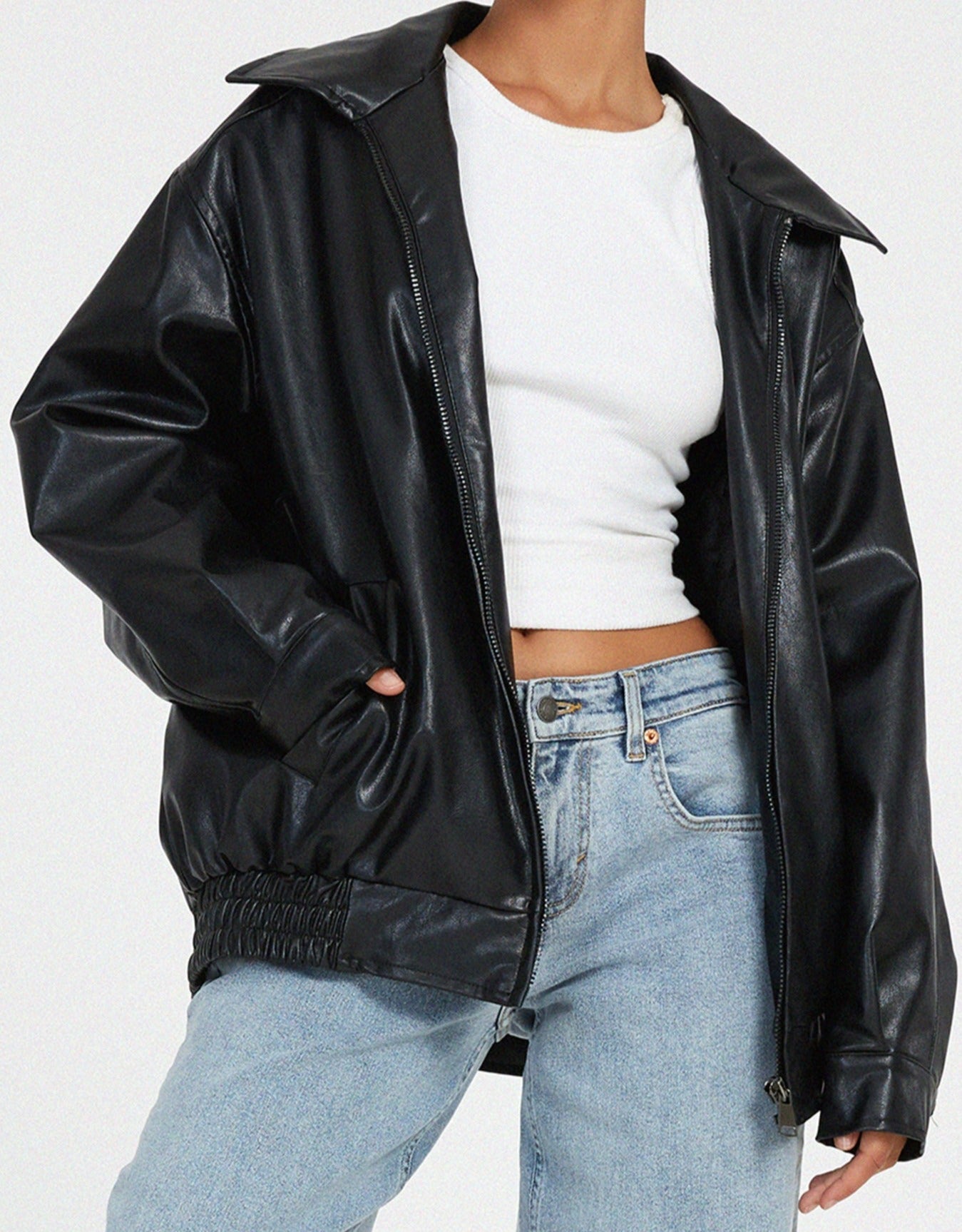 Karen | Women’s Oversized Leather Bomber Jacket