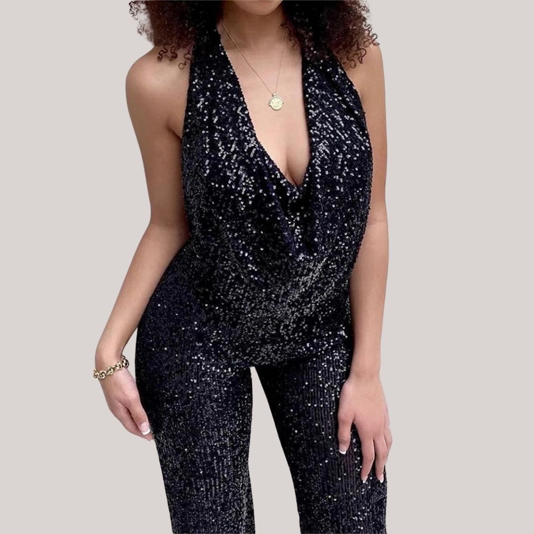 Abigail - Sequin Halter Jumpsuit