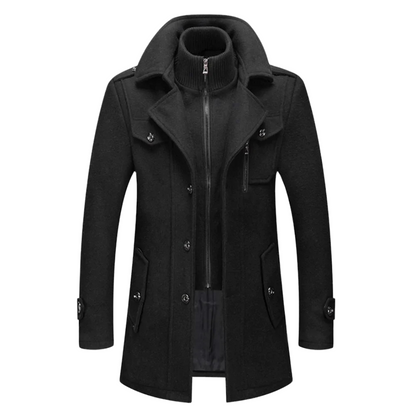 Gary | Classic Double Layer Long Coat For Men