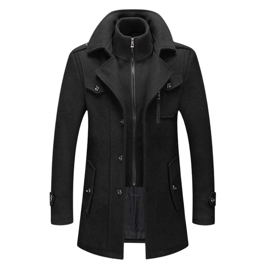 Gary | Classic Double Layer Long Coat For Men