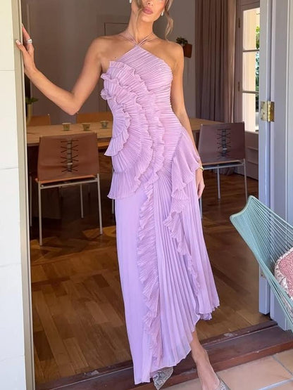 Abigail - Asymmetric Pleated Dress