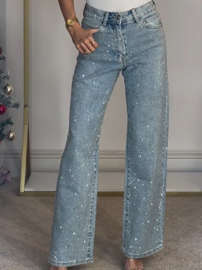 Nicole - Embellished Straight Leg Jeans