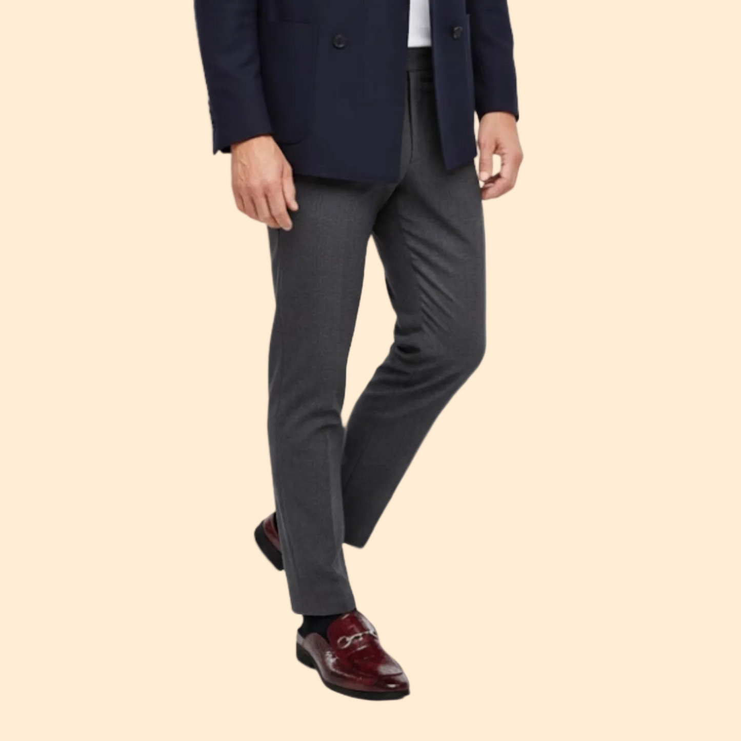 Men’s Slip-On Mule Loafers with Rounded Toe and Embossed Upper