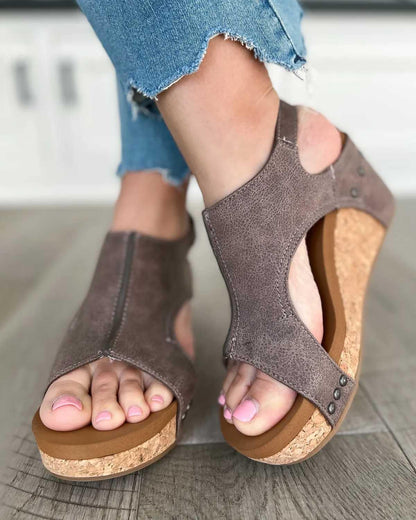 Nicole - Vegan Wedge Sandals