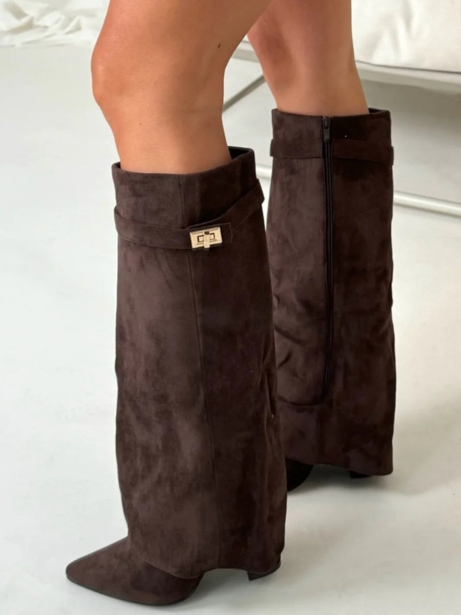 Beverly | Women’s Leather Thigh-High Boots with Buckle
