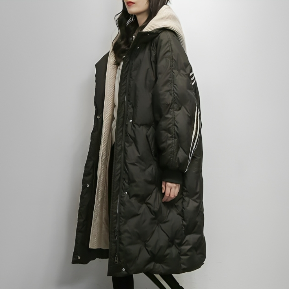 Kimberly | Women’s Warm Hooded Quilted Long Coat