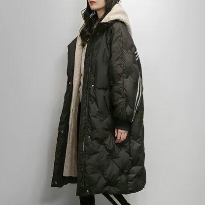 Kimberly | Women’s Warm Hooded Quilted Long Coat