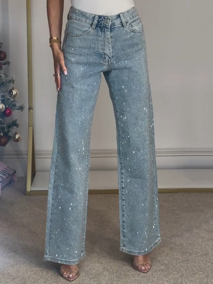 Nicole - Embellished Straight Leg Jeans