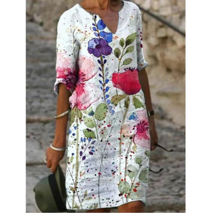 Isabella | Women’s Floral V-Neck Midi Dress