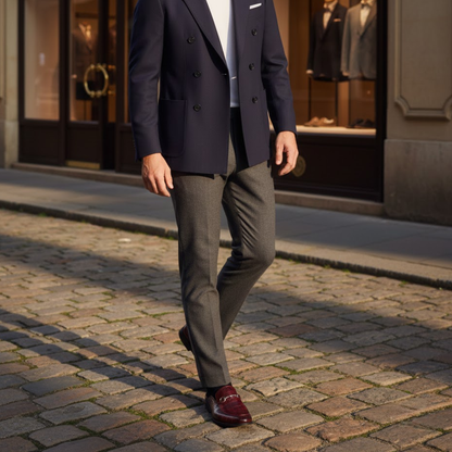 Men’s Slip-On Mule Loafers with Rounded Toe and Embossed Upper