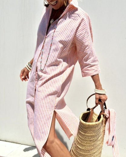 Aria | Women Timeless Striped Summer Shirt Dress