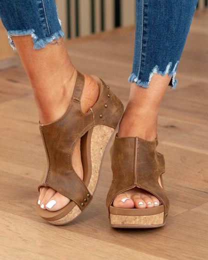 Nicole - Vegan Wedge Sandals