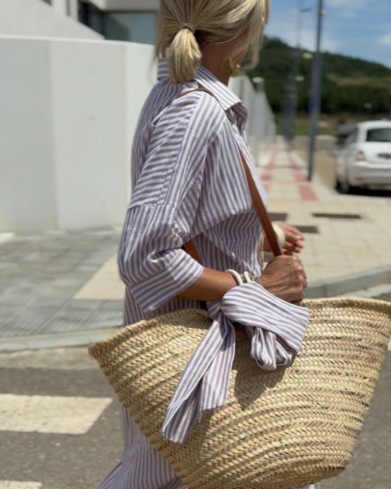 Aria | Women Timeless Striped Summer Shirt Dress