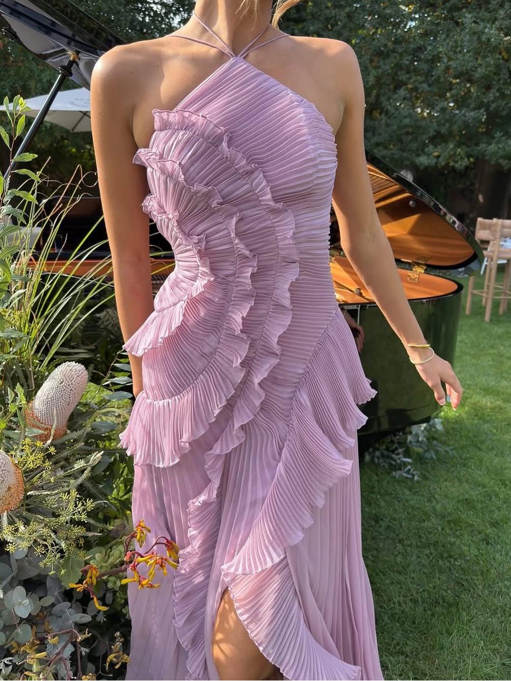 Abigail - Asymmetric Pleated Dress