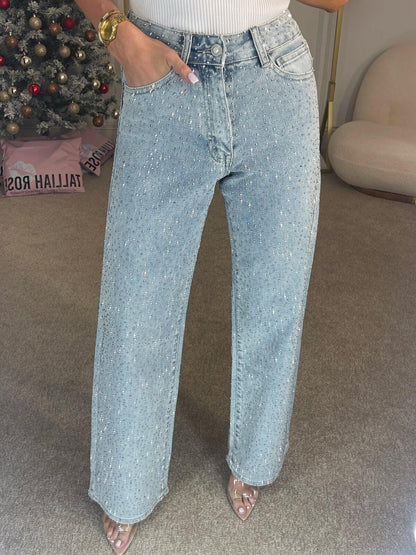 Nicole - Embellished Straight Leg Jeans