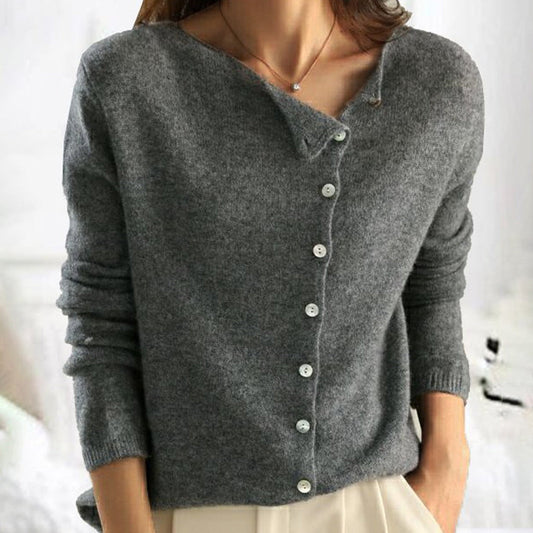 Melanie | Elegant V-neck Button Sweater for Women