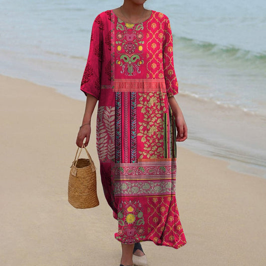 Rose | Women’s Summer Ethnic Bohemian Maxi Dress