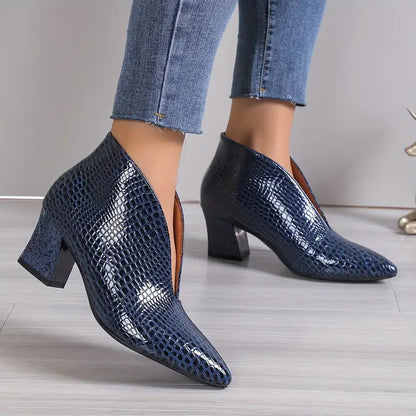 Isabella | Women's Stylish Reptile-Textured Ankle Boots