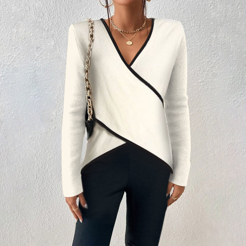 Olivia | Women Winter Wrap V Neck Sweater