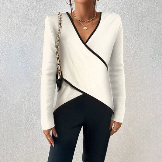 Olivia | Women Winter Wrap V Neck Sweater