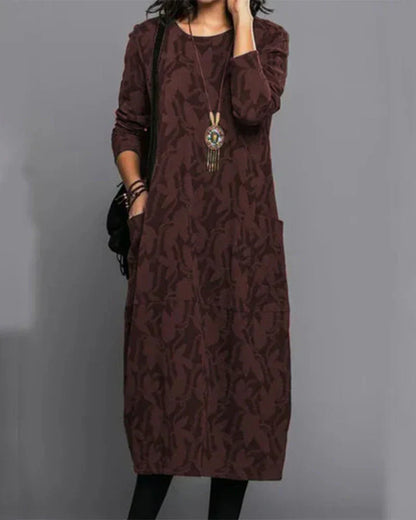 Aria | Women’s Winter Long Sleeve Pocket Maxi Dress