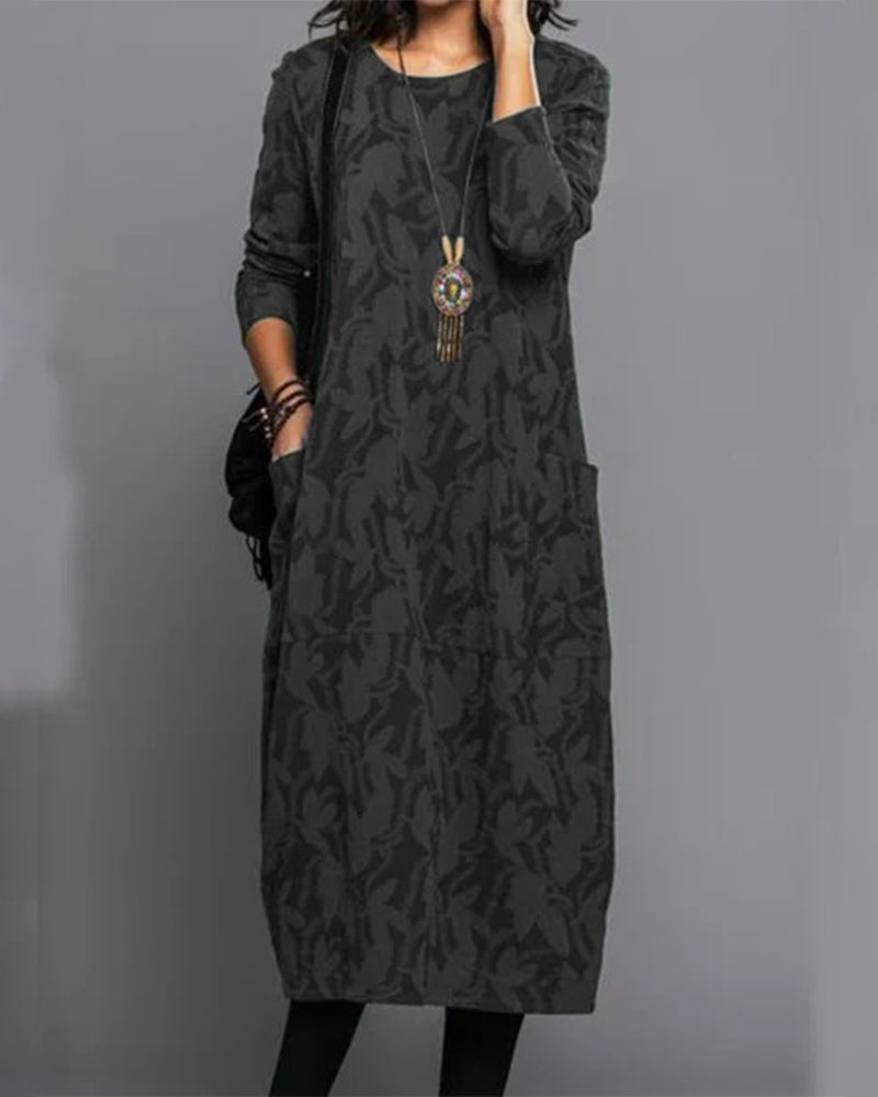 Aria | Women’s Winter Long Sleeve Pocket Maxi Dress