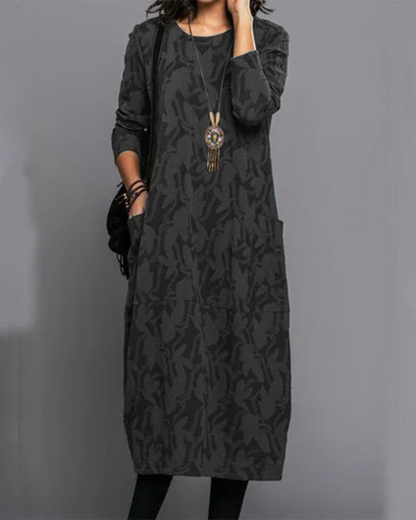 Aria | Women’s Winter Long Sleeve Pocket Maxi Dress