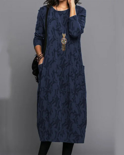 Aria | Women’s Winter Long Sleeve Pocket Maxi Dress
