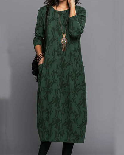 Aria | Women’s Winter Long Sleeve Pocket Maxi Dress