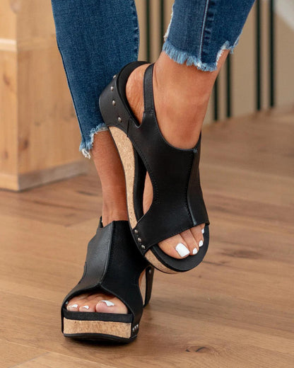 Nicole - Vegan Wedge Sandals