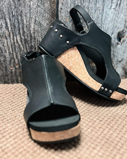 Nicole - Vegan Wedge Sandals