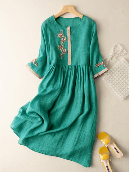Sydney | Women’s Summer Embroidered Ethnic Midi Dress