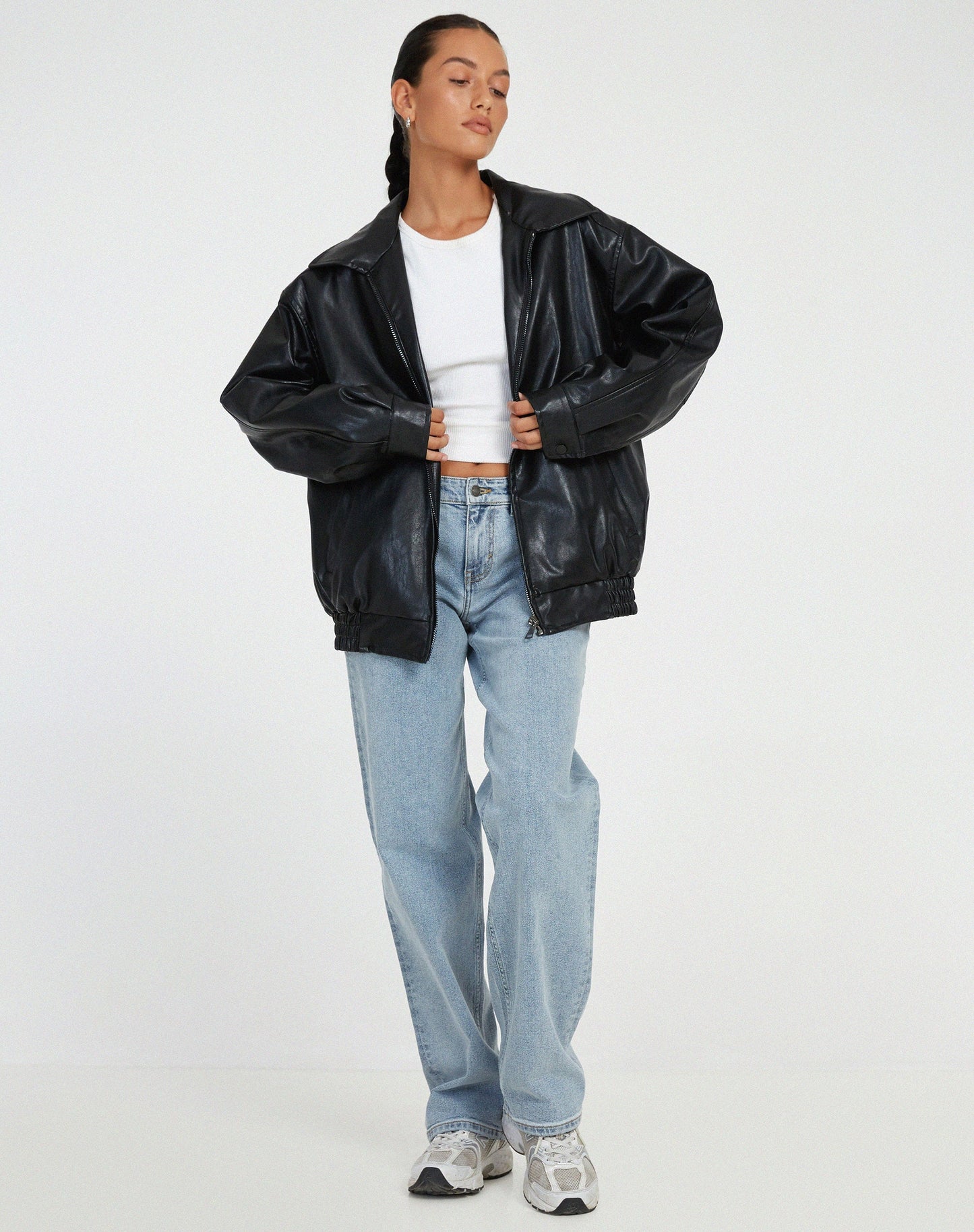 Karen | Women’s Oversized Leather Bomber Jacket