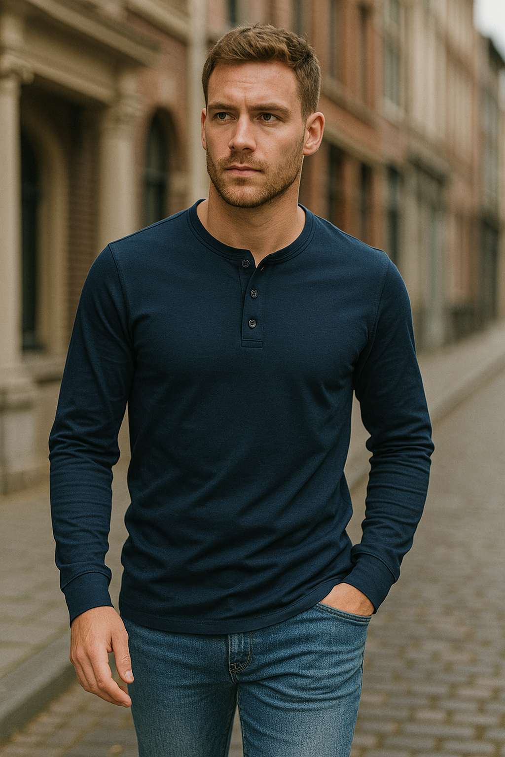 Gary | Stylish Men’s Long-Sleeve Henley Shirt