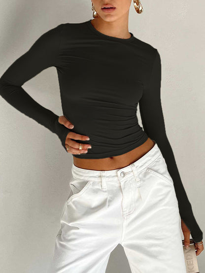Olivia | Women Summer Long Sleeve Crop Top
