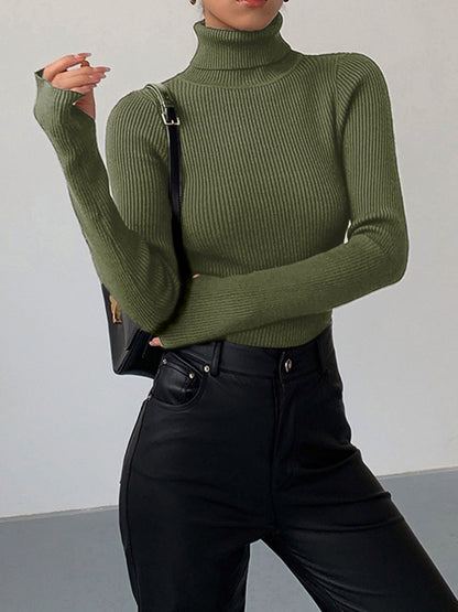 Allison | Women’s Minimalist Slim Turtleneck Stretch Top