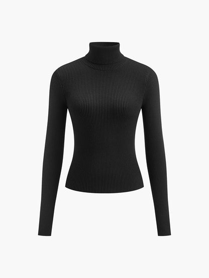 Allison | Women’s Minimalist Slim Turtleneck Stretch Top