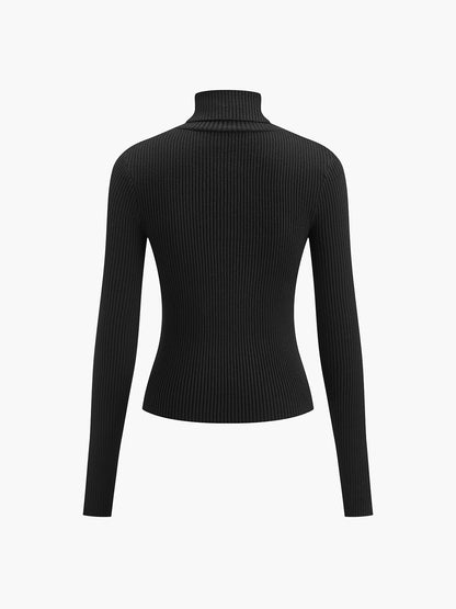Allison | Women’s Minimalist Slim Turtleneck Stretch Top