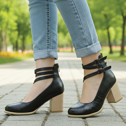 Nora - Block Heel Ankle Shoes