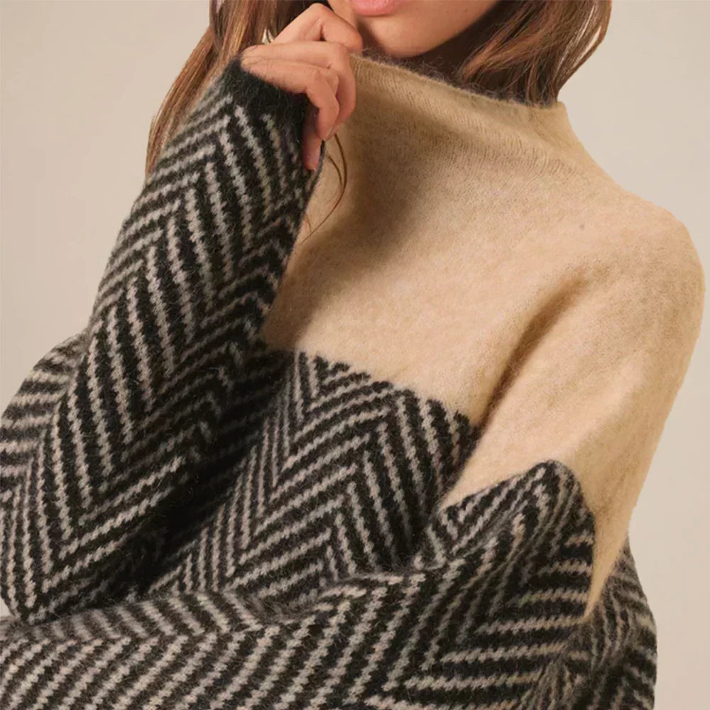 Judy - Herringbone Knit Sweater