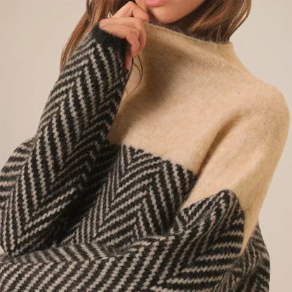 Judy - Herringbone Knit Sweater