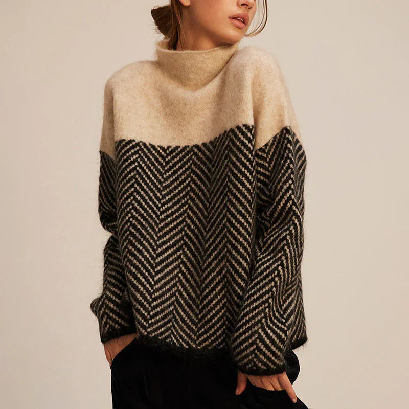 Judy - Herringbone Knit Sweater