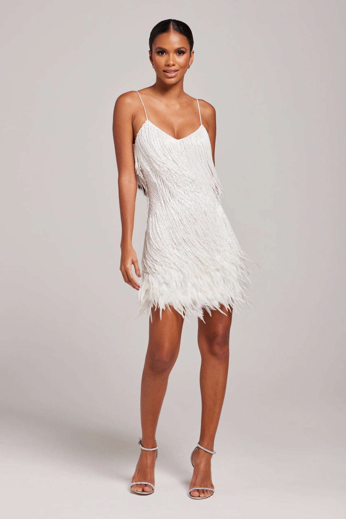 Pamela | Women’s Cocktail Dress with Fringe Feathers