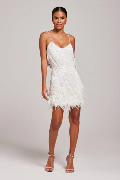 Pamela | Women’s Cocktail Dress with Fringe Feathers