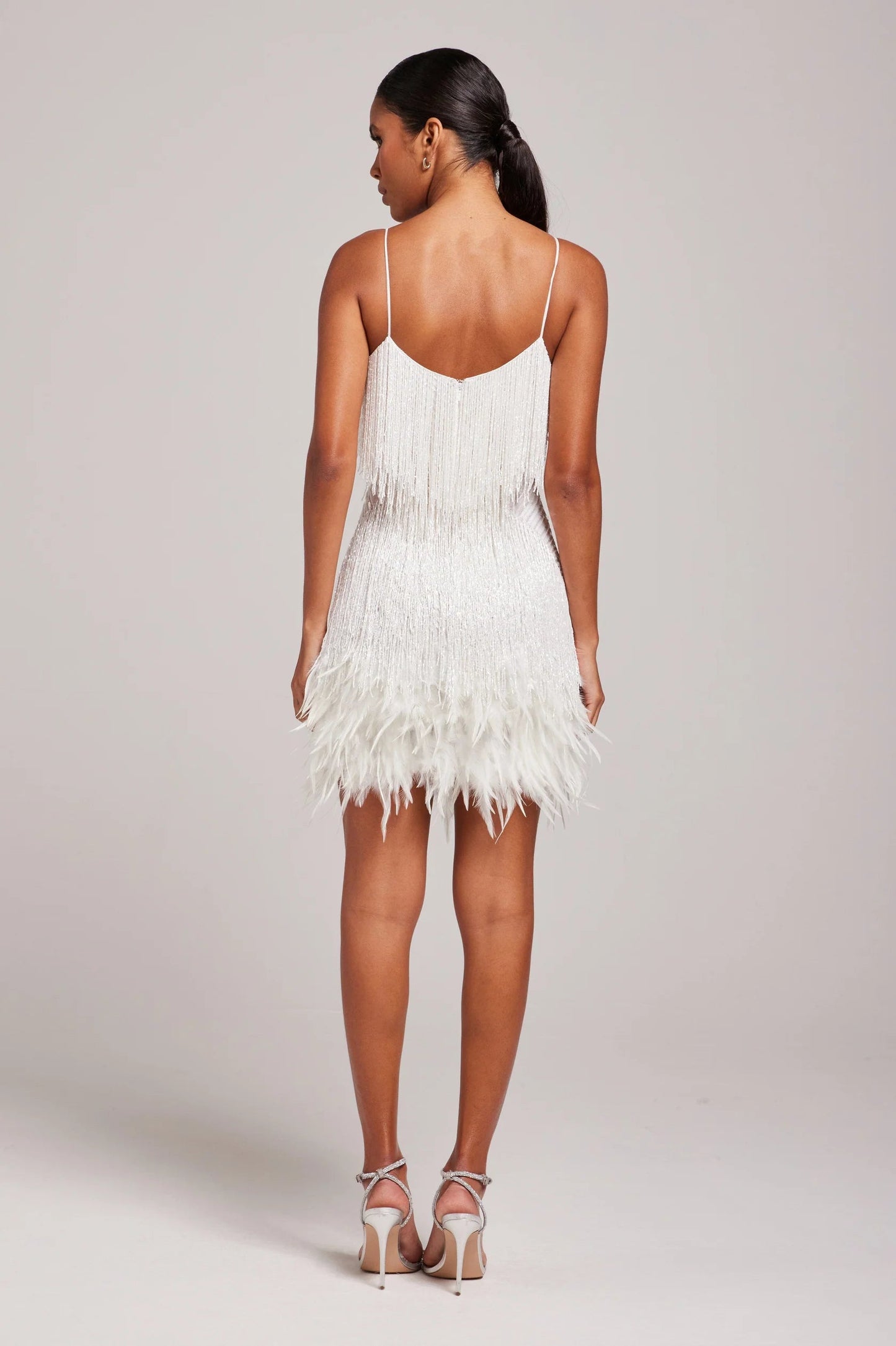 Pamela | Women’s Cocktail Dress with Fringe Feathers